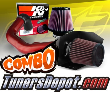 K&N® Air Filter + CPT® Cold Air Intake System (Red) - 2005 Ford Expedition 5.4L V8
