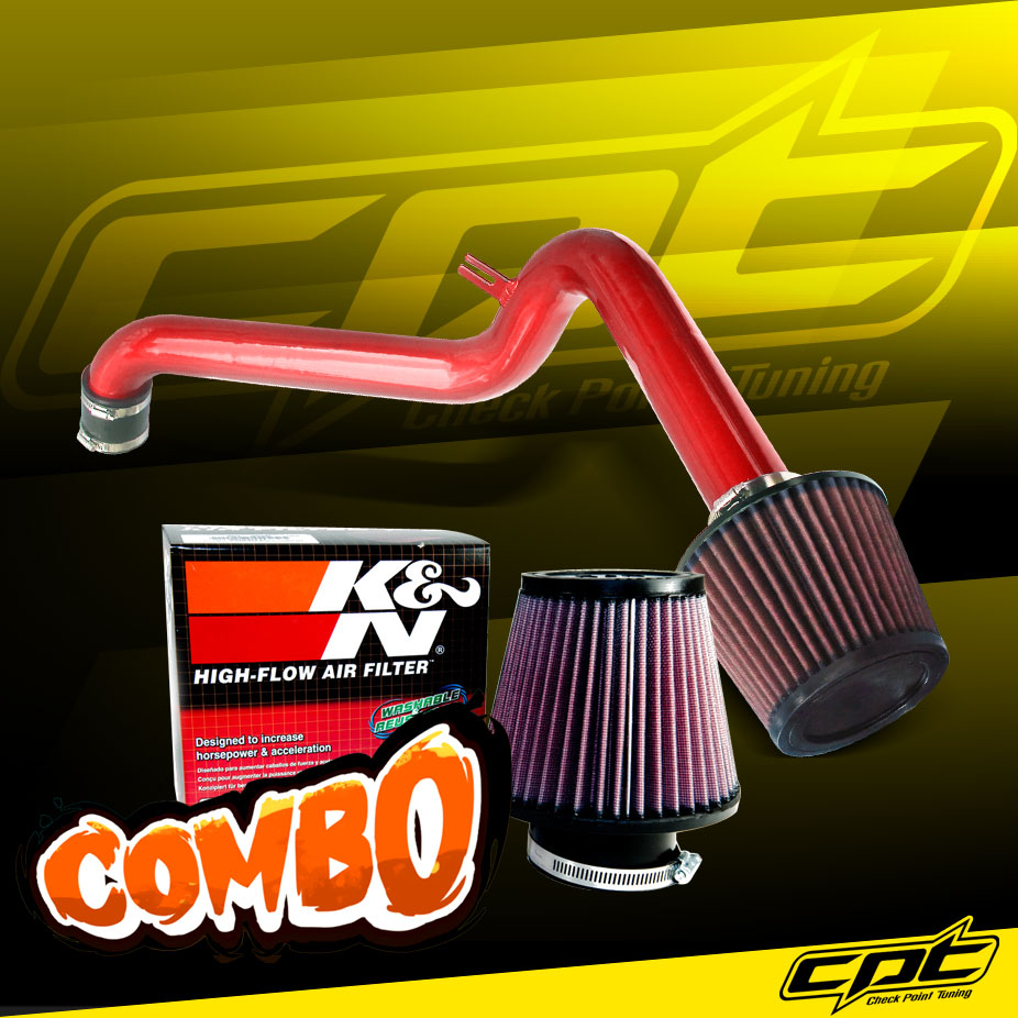 K&N® Air Filter + CPT® Cold Air Intake System (Red) - 94-97 Honda Accord 2.2L  4cyl