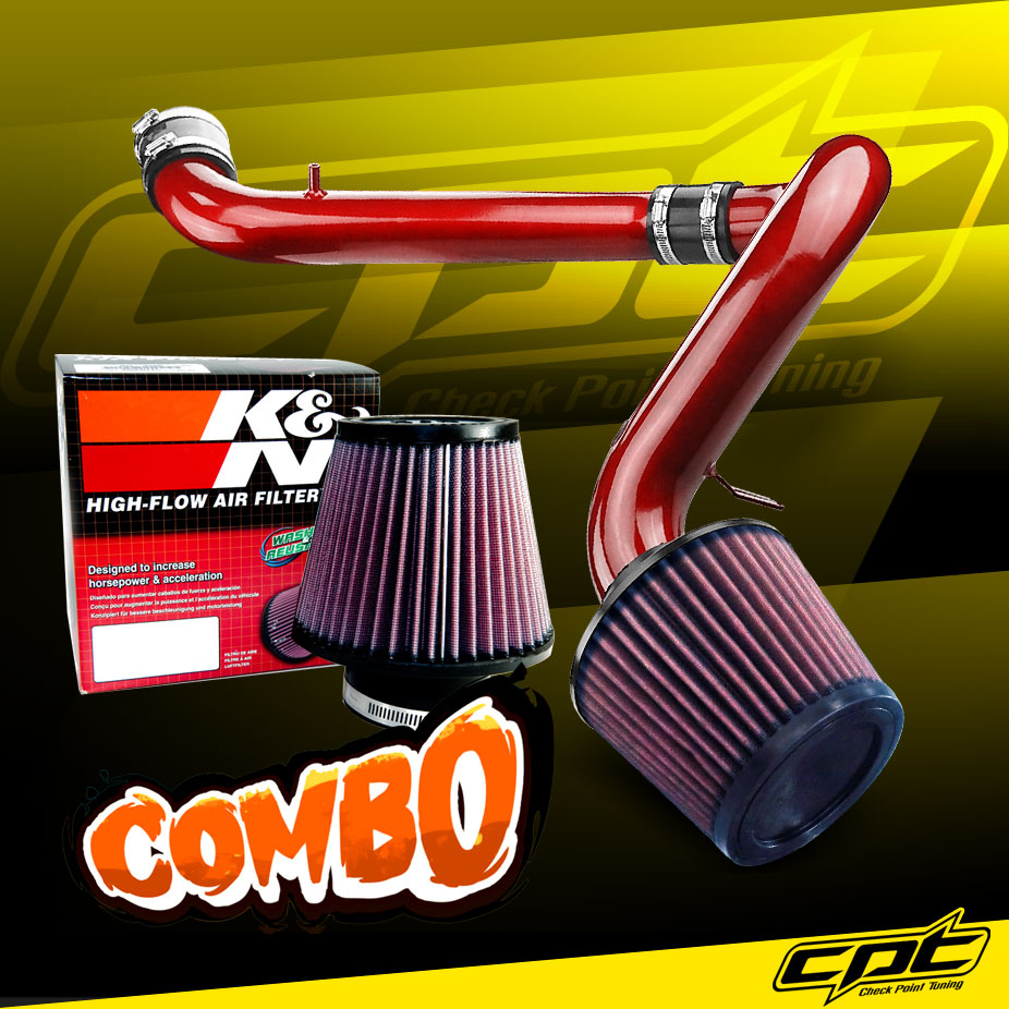 K&N® Air Filter + CPT® Cold Air Intake System (Red) - 95-99 Saturn S-Series 1.9L 4cyl SOHC (MT)