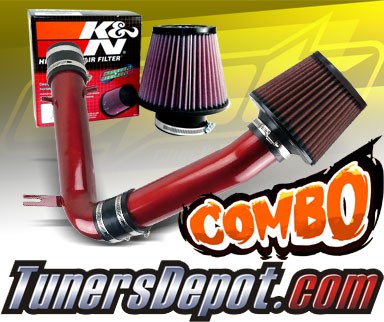 K&N® Air Filter + CPT® Cold Air Intake System (Red) - 98-02 Honda Accord 3.0L V6