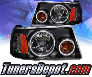 KS® 1 pc Crystal CCFL Halo Headlights (Black) - 01-11 Ford Ranger