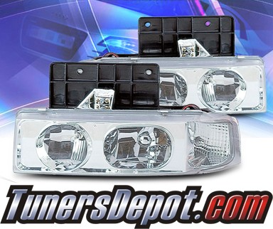 KS® 1 pc Crystal Headlights - 95-05 Chevy Astro Van
