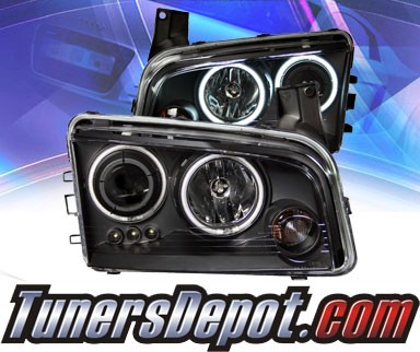 KS® CCFL Halo LED Projector Headlights (Black) - 06-10 Dodge Charger