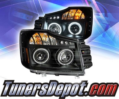 KS® CCFL Halo LED Projector Headlights (Black) - 08-13 Nissan Titan