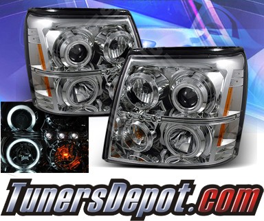 KS® CCFL Halo LED Projector Headlights (Chrome) - 02-06 Cadillac Escalade (w/ OEM HID Only)