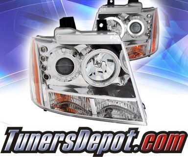 KS® CCFL Halo LED Projector Headlights (Chrome) - 07-14 Chevy Avalanche
