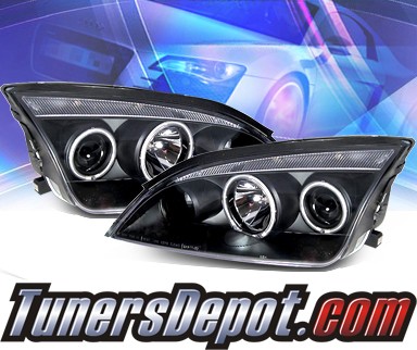 KS® CCFL Halo Projector Headlights (Black) - 05-07 Ford Focus ZX4 4dr.