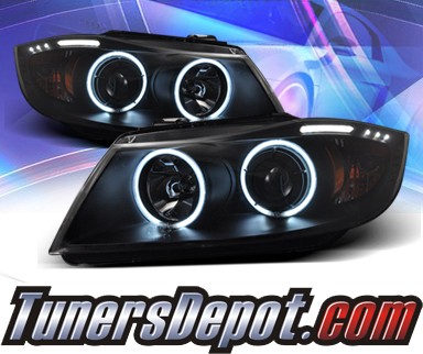 KS® CCFL Halo Projector Headlights (Black) - 06-08 BMW 325i 4dr Wagon E91