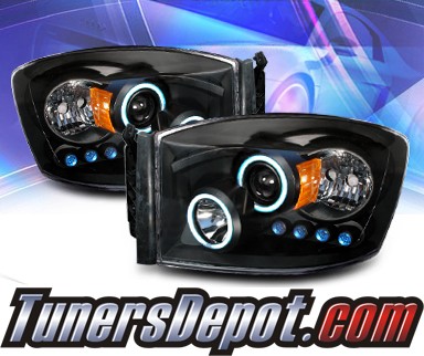 KS® CCFL Halo Projector Headlights (Black) - 06-08 Dodge Ram Pickup