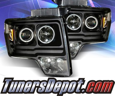 KS® CCFL Halo Projector Headlights (Black) - 09-13 Ford F150 F-150
