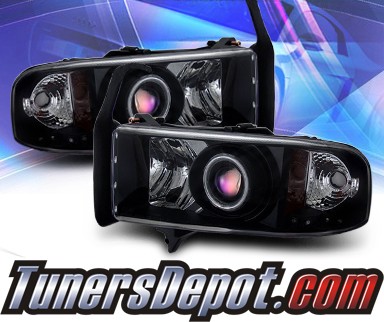 KS® CCFL Halo Projector Headlights (Black) - 94-01 Dodge Ram 2500 / 3500 Pickup
