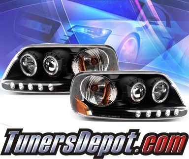 KS® CCFL Halo Projector Headlights (Black) - 97-03 Ford F-150 F150