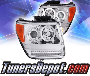 KS® CCFL Halo Projector Headlights (Chrome) - 07-11 Dodge Nitro (w/LED Bumper Lights)