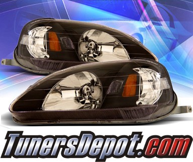 KS® Crystal Headlights (Black) - 99-00 Honda Civic 2/3/4dr.