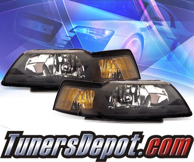 KS® Crystal Headlights (Black) - 99-04 Ford Mustang