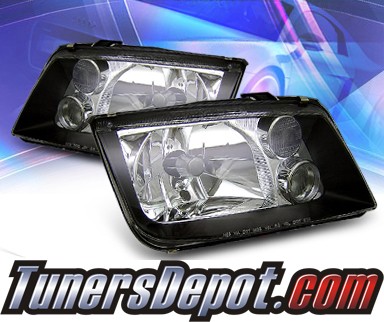 KS® Crystal Headlights (Black) - 99-04 VW Volkswagen Jetta IV