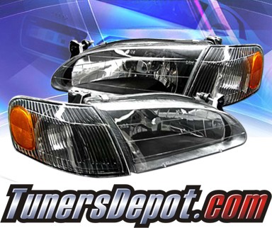 KS® Crystal Headlights + Corner Set (Black) - 98-00 Toyota Corolla