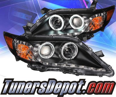 KS® DRL LED CCFL Halo Projector Headlights (Black) - 10-11 Toyota Camry