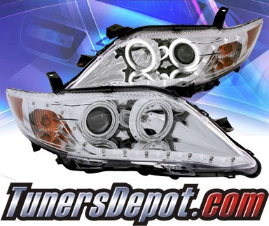 KS® DRL LED CCFL Halo Projector Headlights (Chrome) - 10-11 Toyota Camry