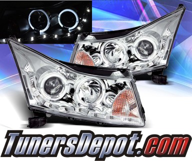 KS® DRL LED Halo Projector Headlights (Chrome) - 11-16 Chevy Cruze