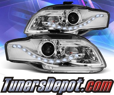 KS® DRL LED Projector Headlights (Chrome) - 06-08 Audi A4 (w/o Stock HID)
