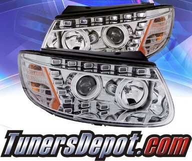 KS® DRL LED Projector Headlights (Chrome) - 07-12 Hyundai Santa Fe