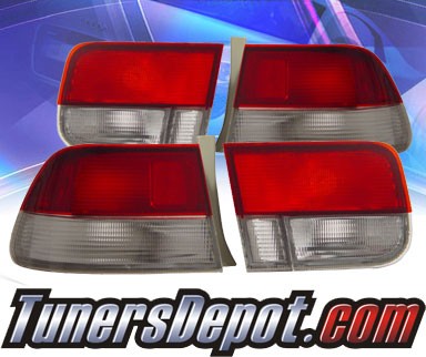 KS® Euro Tail Lights (Red/Clear) - 96-00 Honda Civic 2dr.