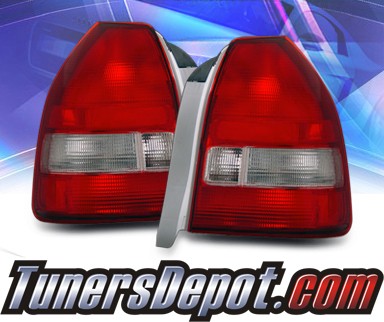 KS® Euro Tail Lights (Red/Clear) - 96-00 Honda Civic 3dr.