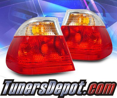 KS® Euro Tail Lights (Red/Clear) - 99-01 BMW 323i E46 4dr. (Outer Pieces Only)