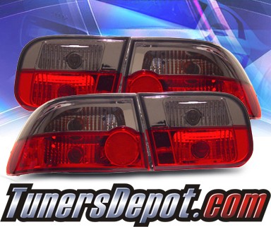 KS® Euro Tail Lights (Red/Smoke) - 92-95 Honda Civic 2/4dr.
