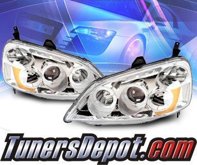 KS® Halo Projector Headlights - 01-03 Honda Civic 2/4dr.