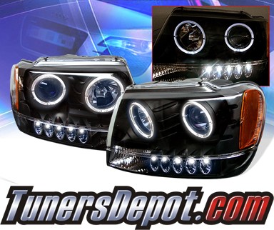 KS® Halo Projector Headlights (Black) - 99-04 Jeep Grand Cherokee