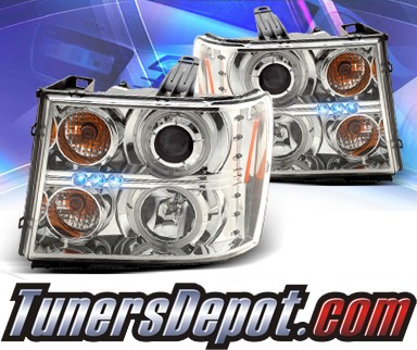 KS® LED CCFL Halo Projector Headlights - 07-12 GMC Sierra (Incl. Denali & Hybrid)