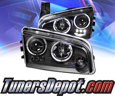 KS® LED Halo Projector Headlights (Black) - 06-10 Dodge Charger