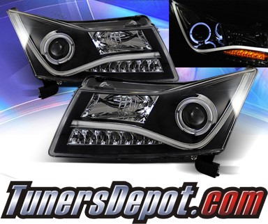 KS® LED Halo Projector Headlights (Black) - 11-16 Chevy Cruze (Gen 2 Style)