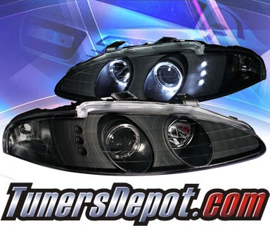 KS® LED Halo Projector Headlights (Black) - 95-96 Mitsubishi Eclipse