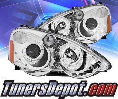 KS® LED Halo Projector Headlights (Chrome) - 02-04 Acura RSX