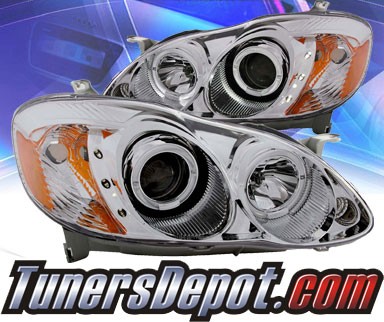 KS® LED Halo Projector Headlights (Chrome) - 03-05 Toyota Corolla