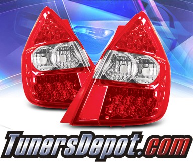 KS® LED Tail Lights (Red/Clear) - 06-08 Honda Fit 