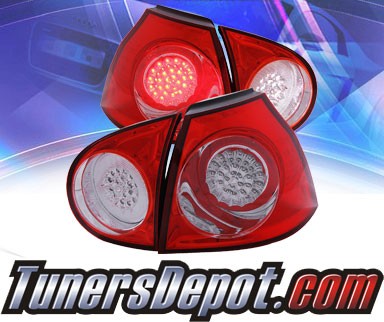 KS® LED Tail Lights (Red/Clear) - 06-09 VW Volkswagen Golf (GTI)