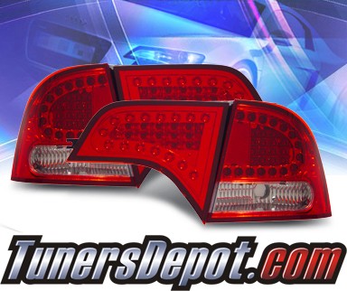 KS® LED Tail Lights (Red/Clear) - 06-10 Honda Civic 4dr.