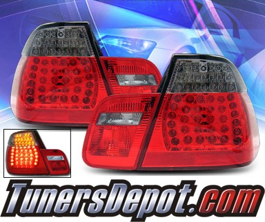 KS® LED Tail Lights (Red/Smoke) - 02-05 BMW 328i E46 4dr.