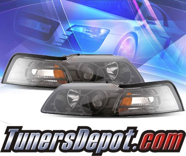 KS® Projector Headlights (Black) - 99-04 Ford Mustang
