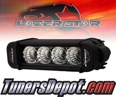 Lazer Star® Atlantis 6&quto; Single Row Light Bar (Amber) - 4 LED Flood Light (3w)