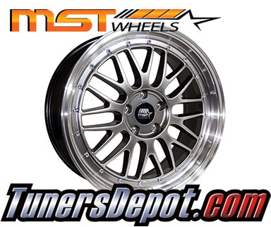 MST Wheels LeMan (Set of 4) - Universal 19x8.5 Hyper Black w/Machined Lip (5x114.3, ET+35)