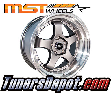 MST Wheels MT07 (Set of 4) - Universal 18x8.5 Gunmetal w/Machined Lip (5x114.3, ET+20)