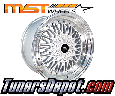 MST Wheels MT13 (Set of 4) - Universal 17x8.5 Silver w/Machined Lip (5x100/5x114.3, ET+35)