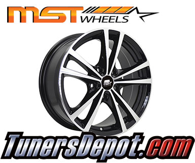 MST Wheels Saber (Set of 4) - Universal 17x7.0 Glossy Black w/Machined Face (5x115, ET+45)