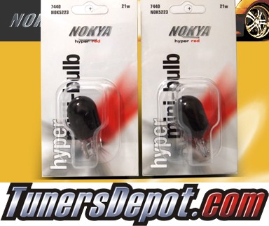 NOKYA® Bulbs(PAIR) - Single Filament Plug in Glass Base 7440 (Hyper Red) - UNIVERSAL