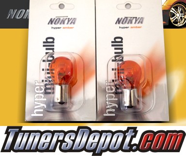 NOKYA® Bulbs (PAIR) - Single Filament Push and Twist 1156 (Hyper Amber)- UNIVERSAL